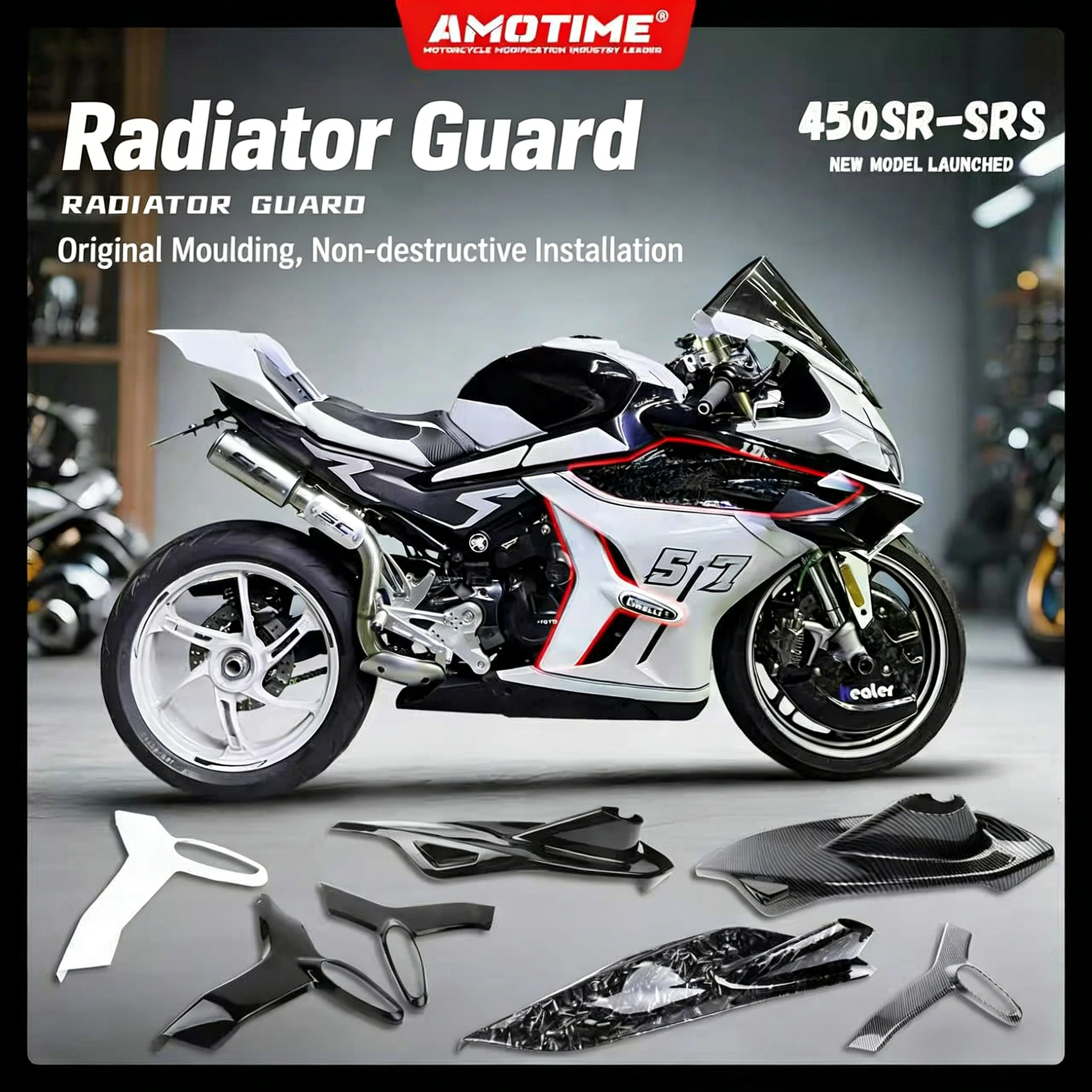 

FOR cfmoto 450SR 450SS 450SRS Radiator Guard Plate,Decorative Cover,Decorative Panel,Carbon Fiber Pattern,Exterior Modification.
