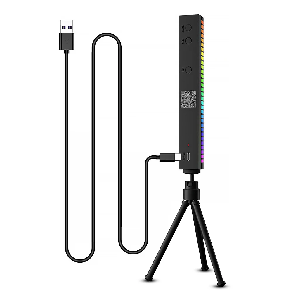 

Атмосферная лампа, меняющая цвет, угловой звукосниматель, Pro, портативное красочное музыкальное ритм-освещение, игровой тип зарядки