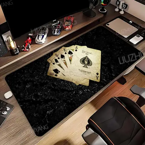 Imagen 2 del producto Alfombrilla de ratón para jugadores de cartas de póker, alfombrillas de ratón XXL para ordenador, alfombrilla para teclado y ratón, alfombra suave para Gamer para oficina, alfombrillas para mesa, alfombrilla larga para ratón