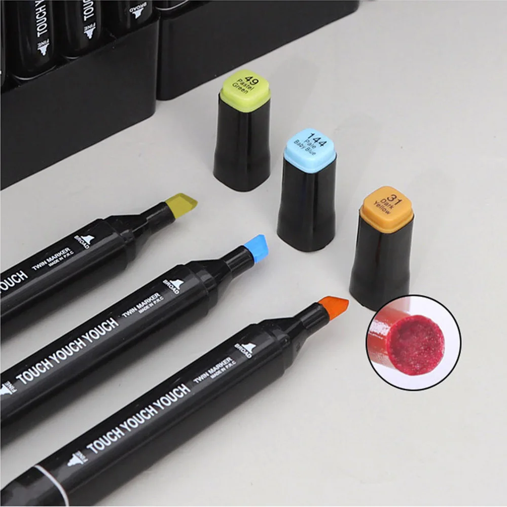 12-120pcs Alcohol Based Art Marker Set for Adult Kids Dual Tip Coloring Drawing Sketching Permanent Brush Markers Artists Marker