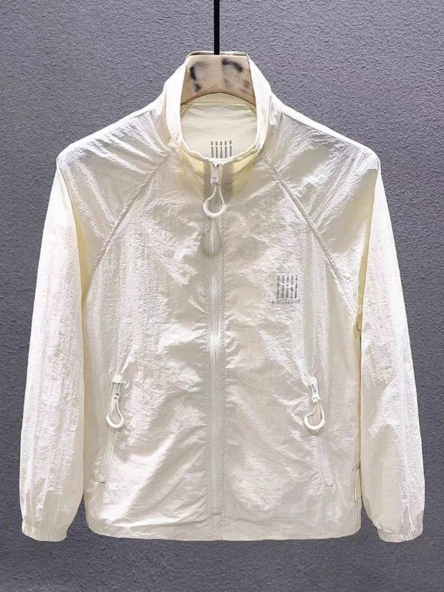 

Casual Lightweight Qui Dry Stand Collar Men's Summer Outdoor Fiing Sun Protection Jaet Faionable Versatile Lightweight