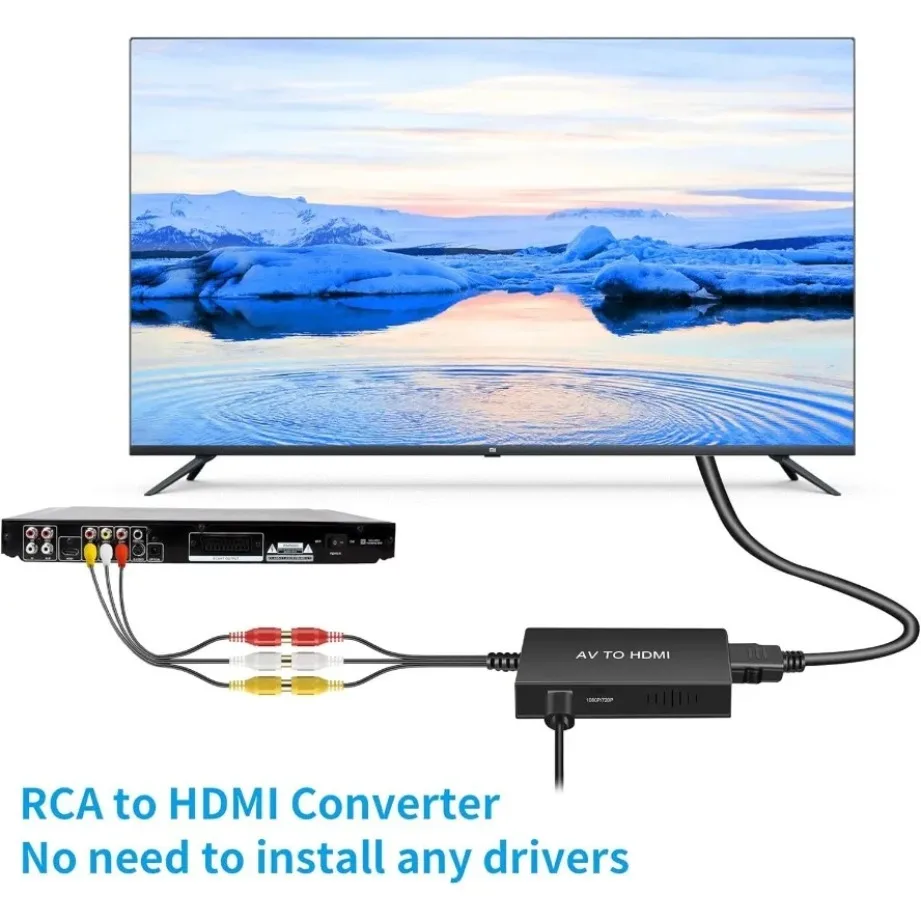 محول متوافق مع AV إلى HDMI، محول مركب مع كابل USB يدعم 1080P/720P PAL/NTSC متوافق مع PS2 PS3 HDTV #4