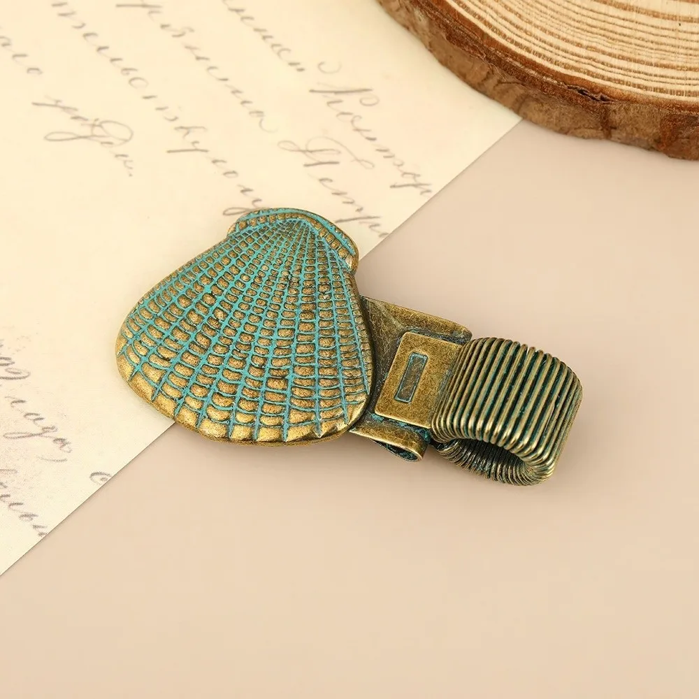 Metal Pen Loop Holder Multi-functional Fixed Stationery Spring Pen Clip Secure Grip Ancient-style Marine Animal Bookmark