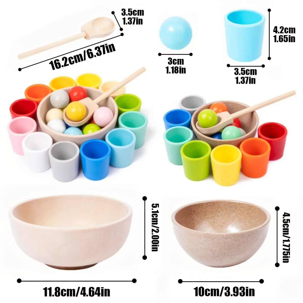 ألعاب مطابقة الألوان على شكل كرة قوس قزح الخشبية، ألعاب مطابقة خشبية لتعلم فرز الألوان والعد، هدايا عيد الميلاد والهالوين