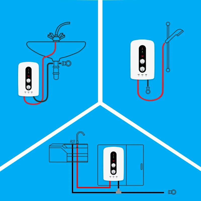ベストセラーの電気タンクレス給湯器（シャワーおよび業務用）