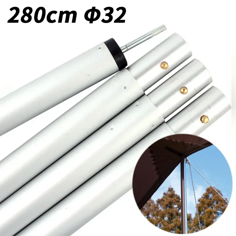 280cm Outdoor Tent Canopy Tarp Poles Tent Canopy Support Rods Iron Canopy Awning Frame 32mm