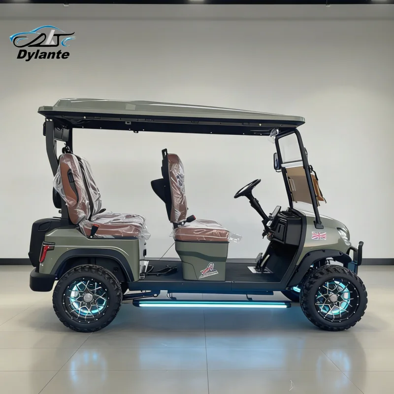 Made in China Upgraded 48V 60V Lithium Battery 4 Seat 4 Wheel Hunting Off-Road Vehicle with Starry Sky Roof Golf Cart Electric