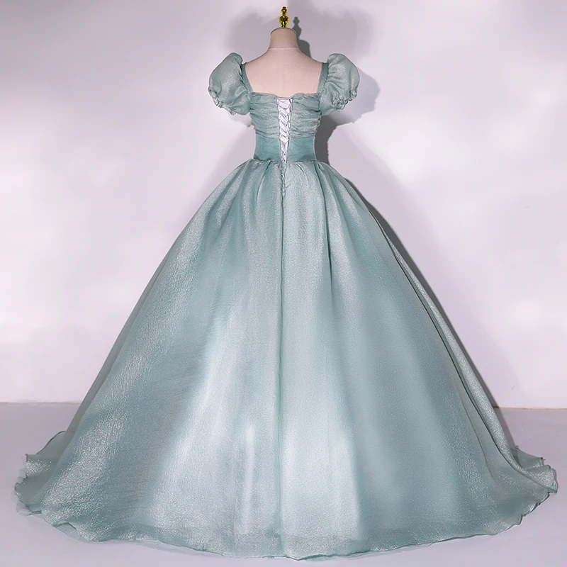 Klassieke Elegante Quinceanera Jurken Nieuwe Vintage Mono Colour Baljurken Eenvoudige Korte Mouwen Tot Op De Grond Plooi Vestido De Festa