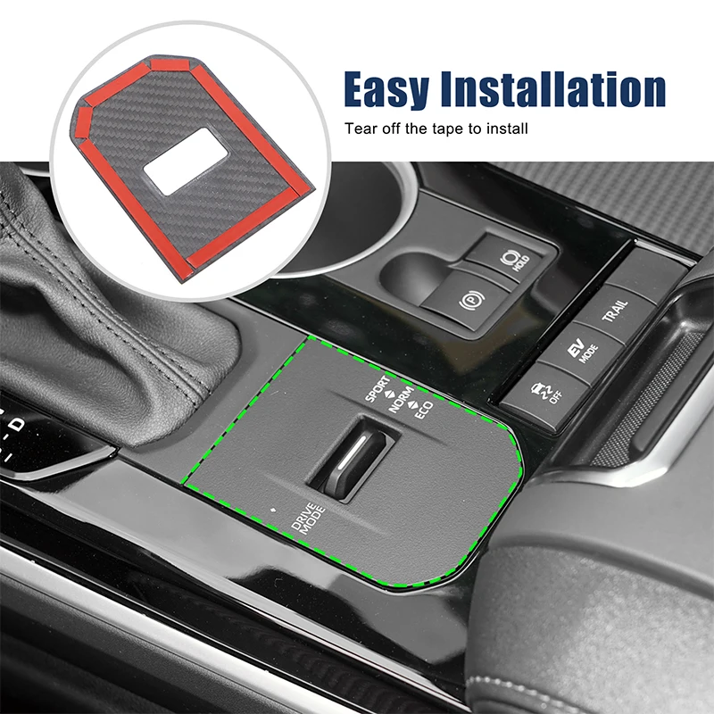 

For Toyota Highlander 2024 Sport Mode Key Cover HOLD Key Mode Decorative Stickers Auto Parts True Car Fiber 1pcs