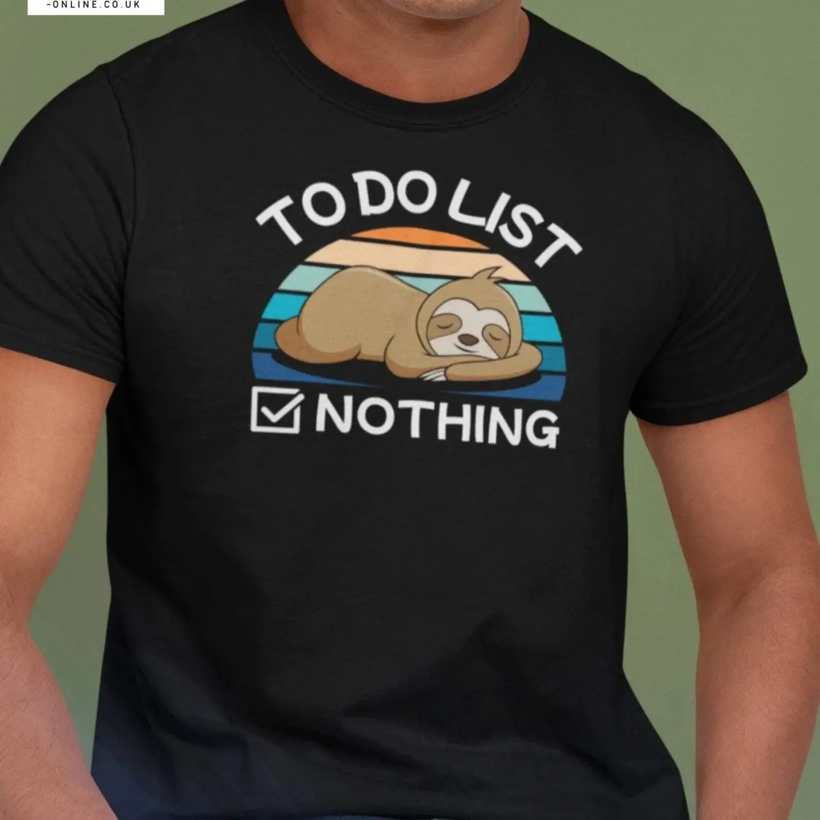 To Do List Nothing T Shirt Funny Sloth vintage Washed Slightly graphic Stylish Casual Versatile Soft Breathable streetwear