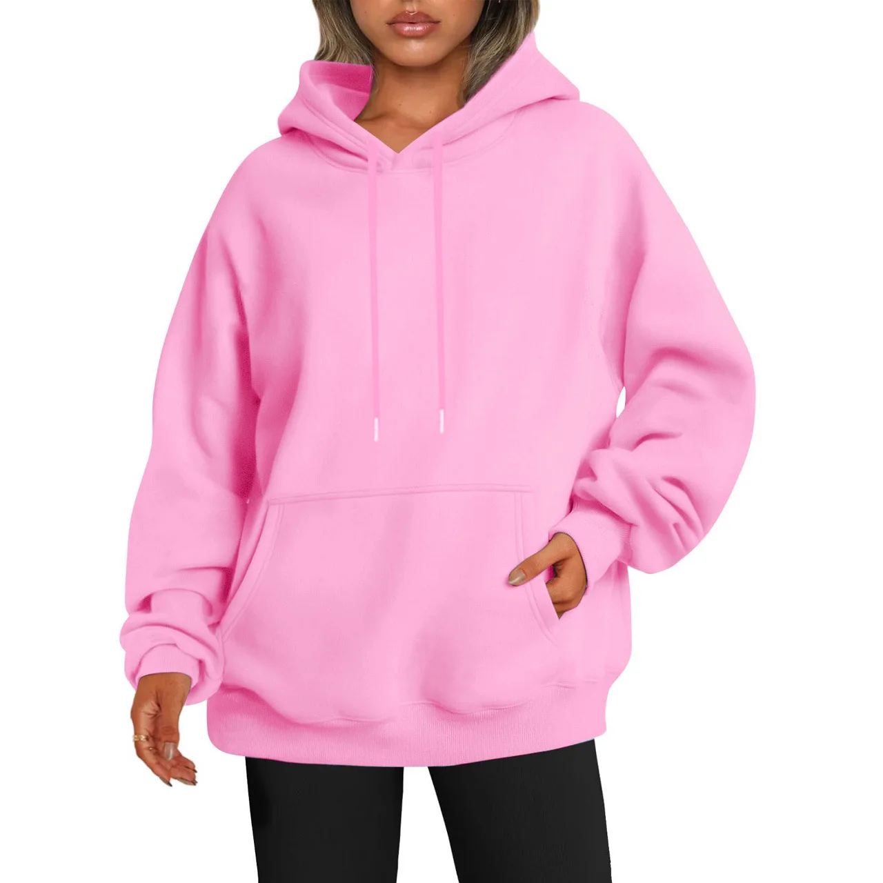 2026 Hot Selling Solid Color Simple Men's and Women's Casual Hoodie Top Solid Color Pullover Street Personalized Sports Shirt