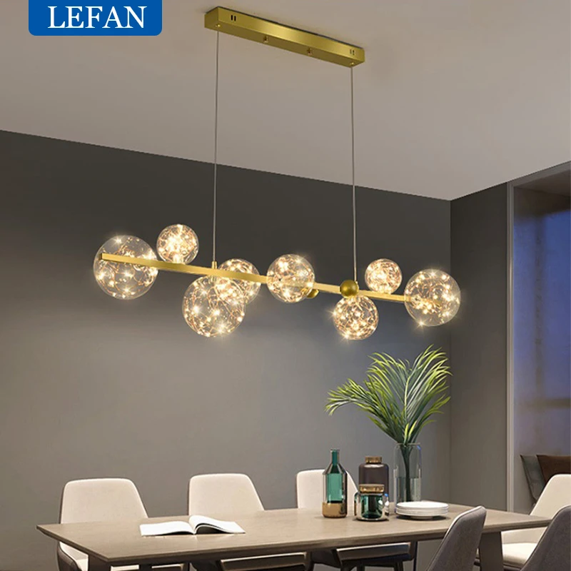 Modern Creative Star Chandelier - Nordic Iron Glass Ball Pendant Lamp For Indoor Decor, Hotel & Home Lighting
