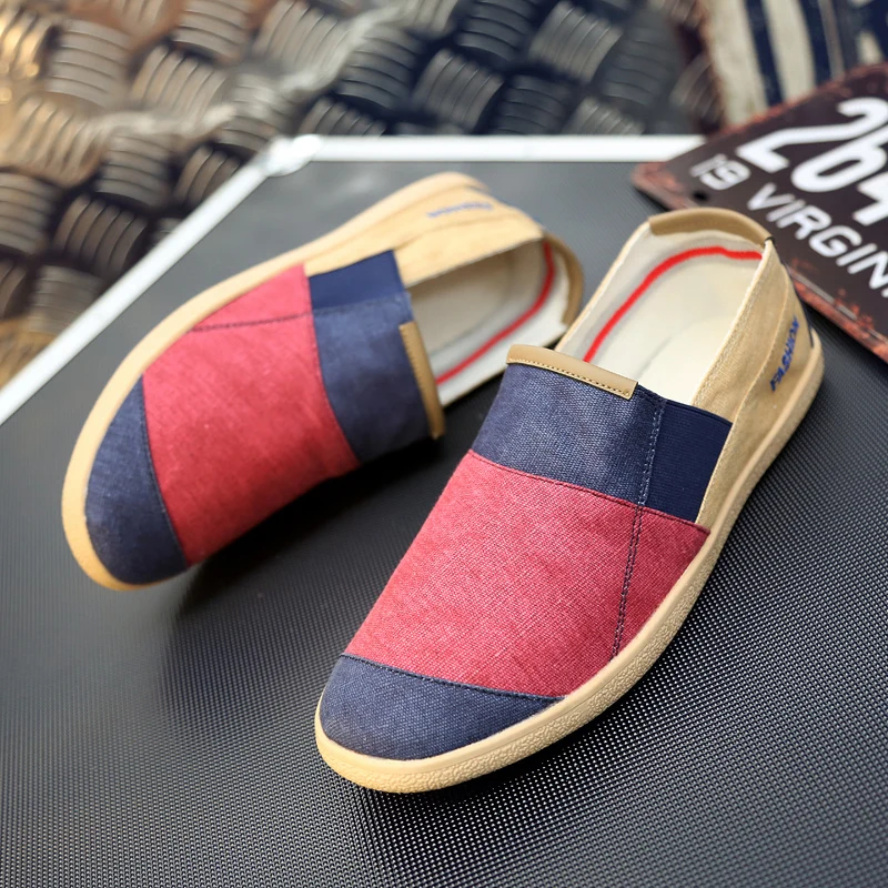 Alpargatas Hechas a Mano, Mocasines de Lona para Hombre, Zapatillas de Moda Casual, Calzado de Diseño Antideslizante para Hombre, Zuecos de Otoño