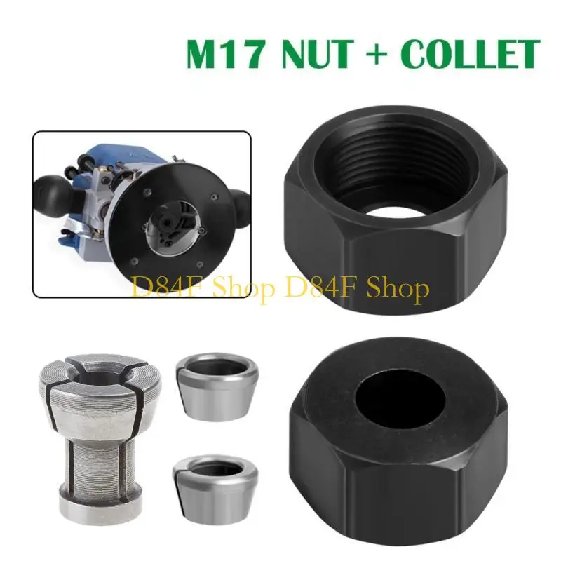 D84F 6/6.35/8/9.52/10mm Engraving Machine Chuck Nut M17 Steel Router Bit Accessories