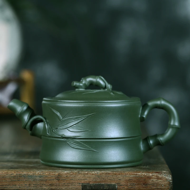 

260ml Chinese Yixing Purple Clay Teapot Bean Green Mud Beauty Tea Pot Traditional Tea Accessories Home Zisha Filter Kettle Gifts