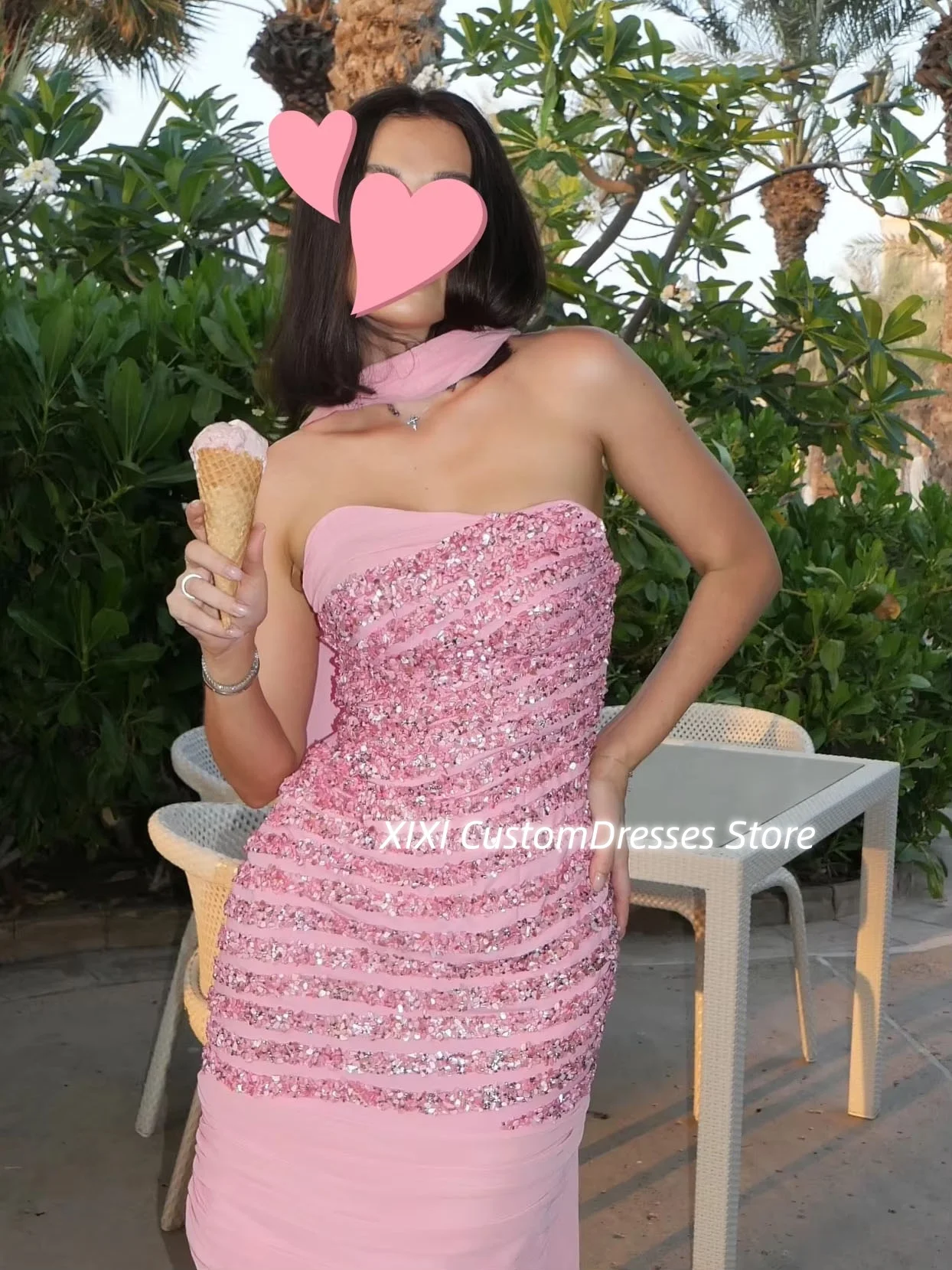 تخصيص فساتين Fساتين سهلة الاستخدام غمد بدون حمالات بطول الأرض للحفلات الراقصة الدانتيل سستة حتى فساتين بلا أكمام للمناسبات الخاصة #4