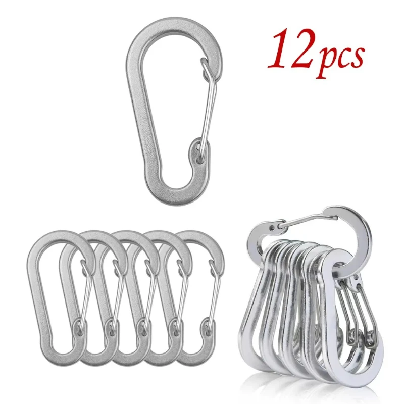 12/6PCS Carabiner Clip Set Tourist Small Hooks Outdoor Fishing Camping Cycling Hiking Multi Tool Keychain Buckle Karabiners