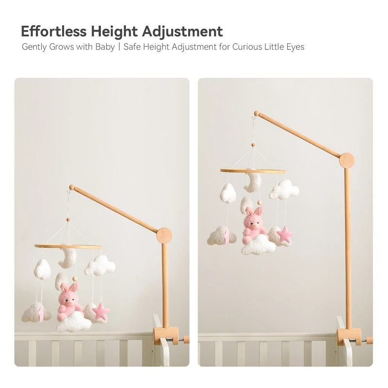 Nuova staffa per campanello in legno per bambini 0-12 mesi Mobile in legno appeso sonaglio porta giocattoli accessori decorativi staffa per braccio regalo per bambini