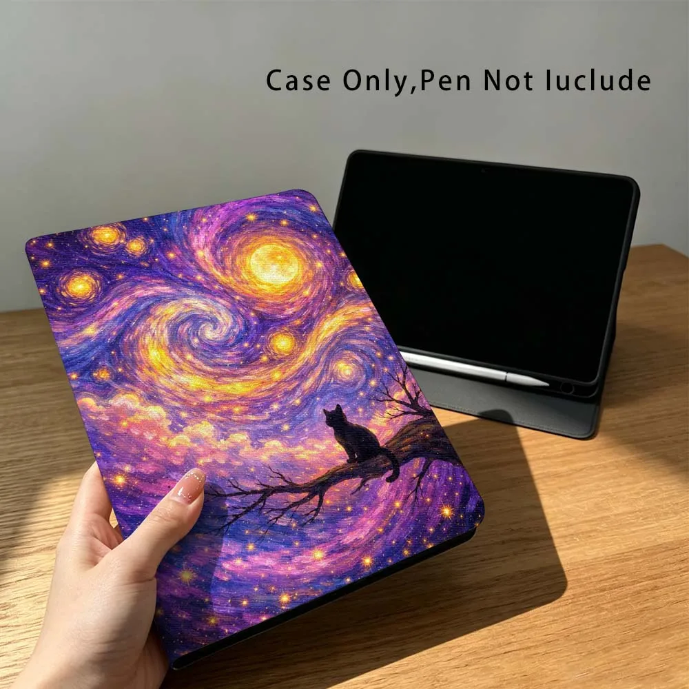 Cartoon Starry Sky Cat Fashion For Xiaomi Poco Redmi Pad 8 2 4 5 6 6S 7 7S SE Pro 14 11 11.2 12.1 12.5 Inch Tablet Case
