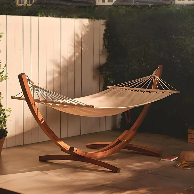 outdoor villa courtyard garden hotel Internet celebrity homestay indoor solid wood bracket swing falling out of bed
