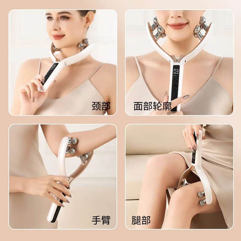 Household Face-saving Instrument Micro-current Pulse Facial Massager Intelligent Roller V-face Beauty Instrument