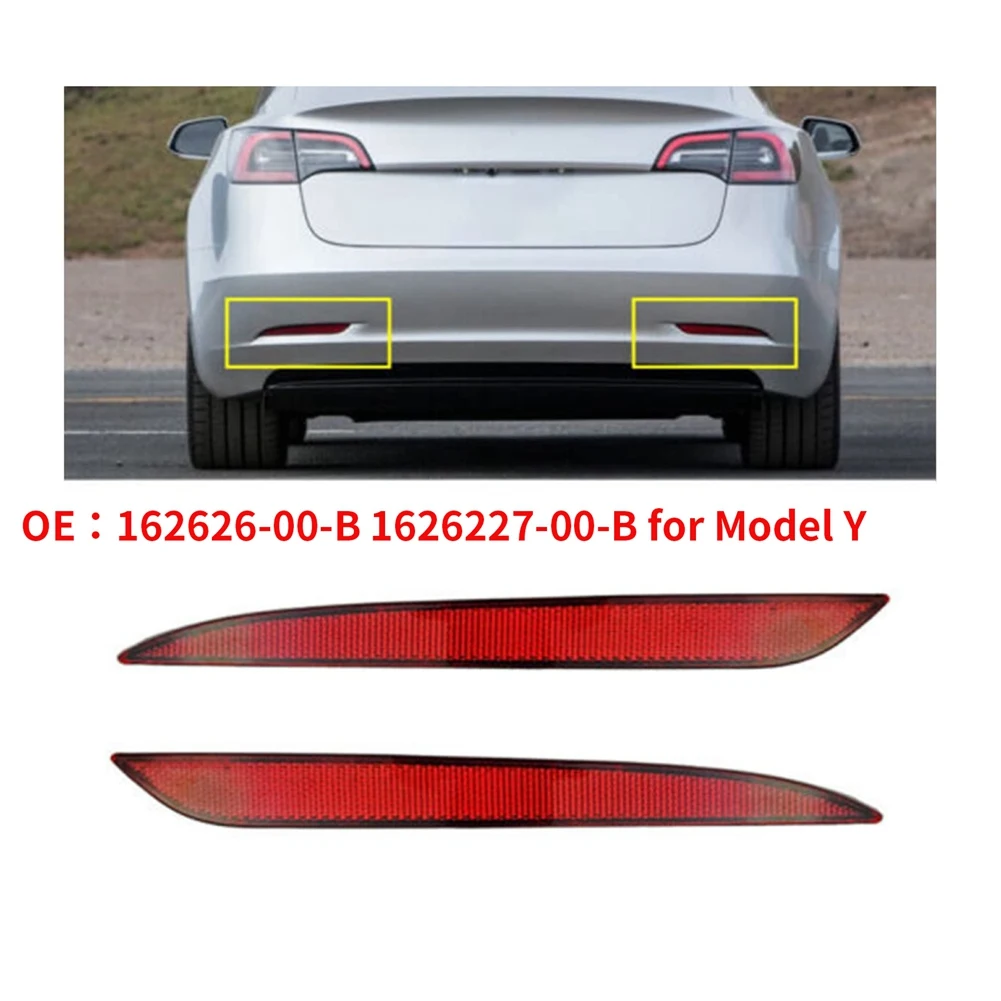 Auto Rear Bumper Reflector Lights Auto Bumper Fog Lamp 162626-00-B For Tesla Model Y 1 Pair