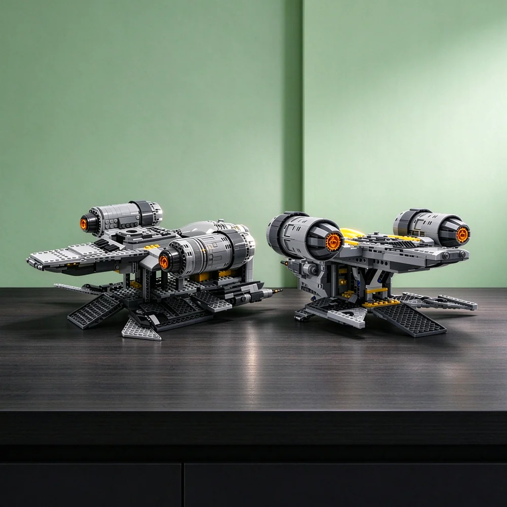 Display MOC-Star-Ship Home Decor Creative Designer MOC Spaceship Collection Decor Diy Set Model Building Blocks Toy Xmas Gifts