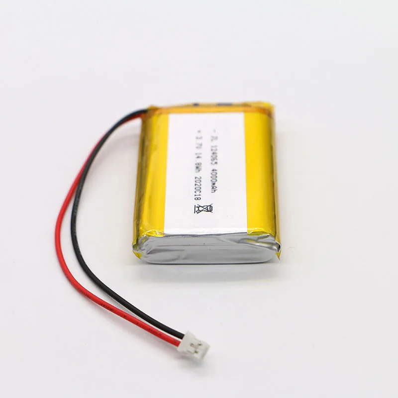 124065 3.7V 4000mAh Polymer Lithium Battery High Capacity Jst PH 2.0mm 2pin Plug Hand Warmers Tablet Medical Devices Camera