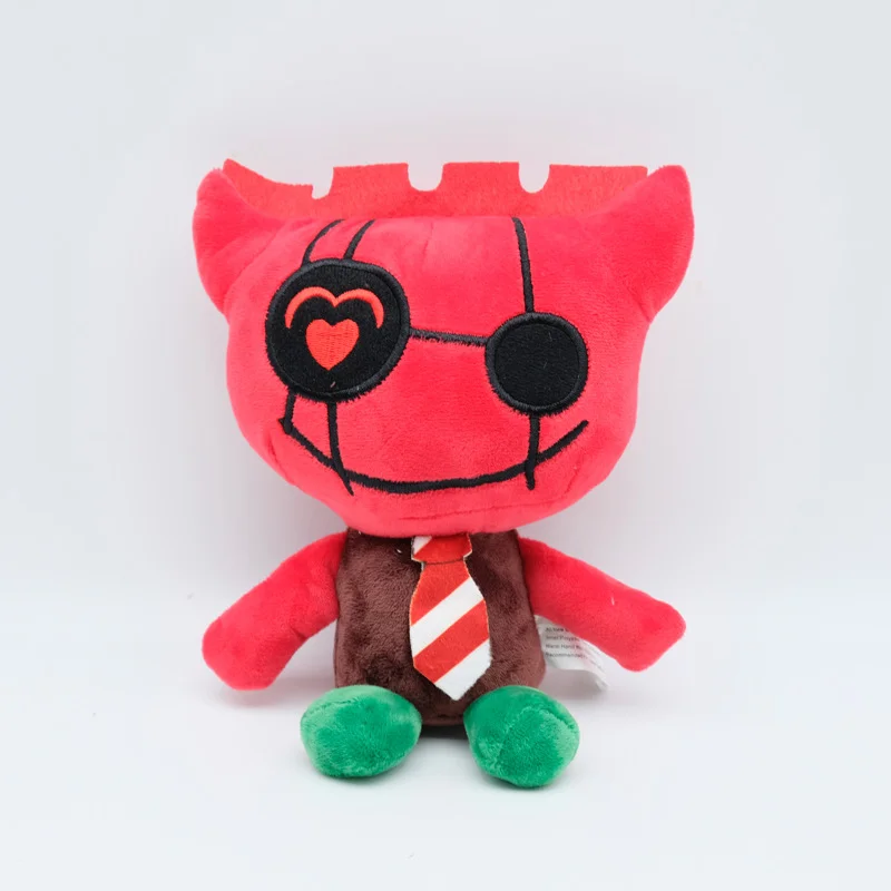 King Cube Red Devil Castle Plush Toy Game Cartoon Monster Soft Stuffed Doll Heart Eyepatch Demon Plushie Boys Girls Xmas Gift