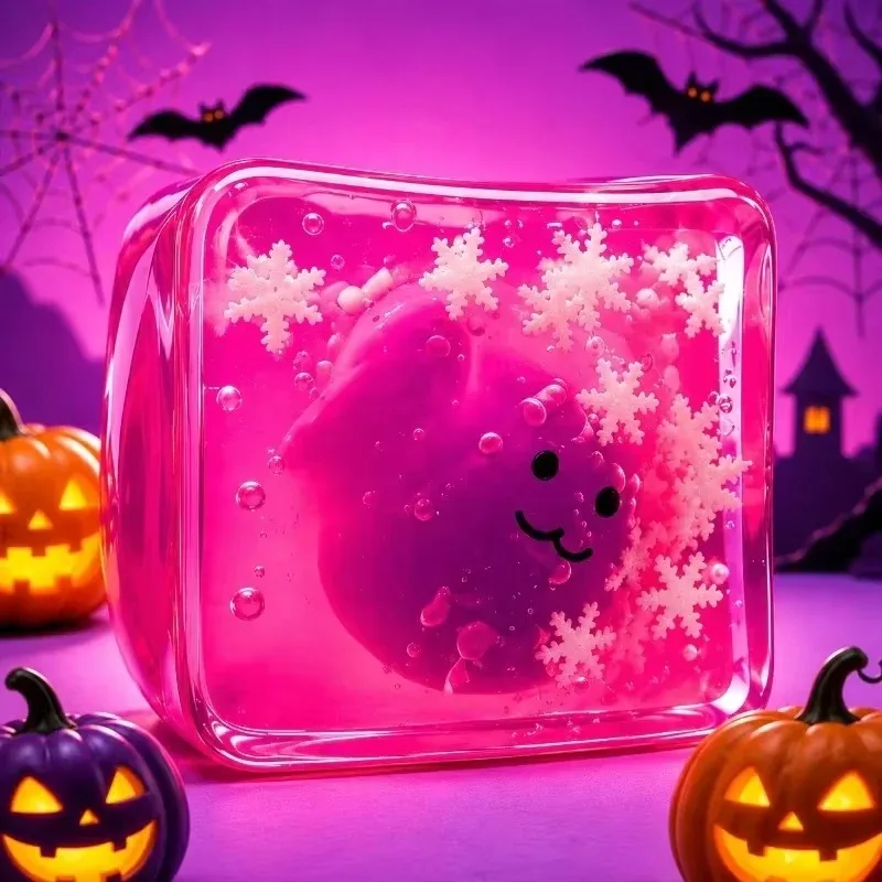 2026NEE new luminous Halloween sticky cube cartoon characters soft plastic extrusion ASMR decompression kneading music