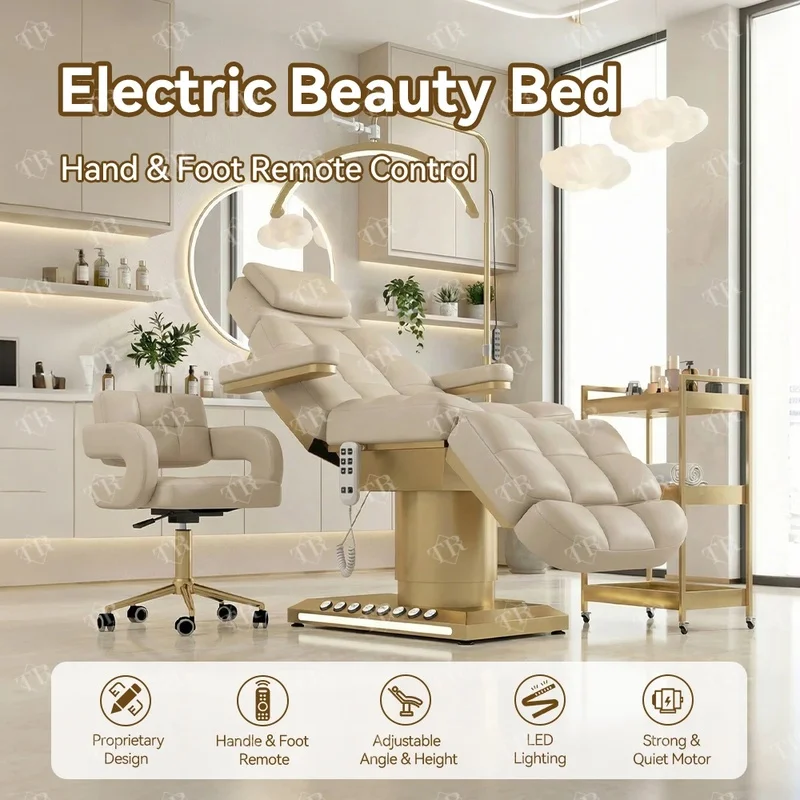 Turri Modern Electric Facial Care Aesthetician Beautician Chair Beauty with Armrest Esthetician Treatment Bed