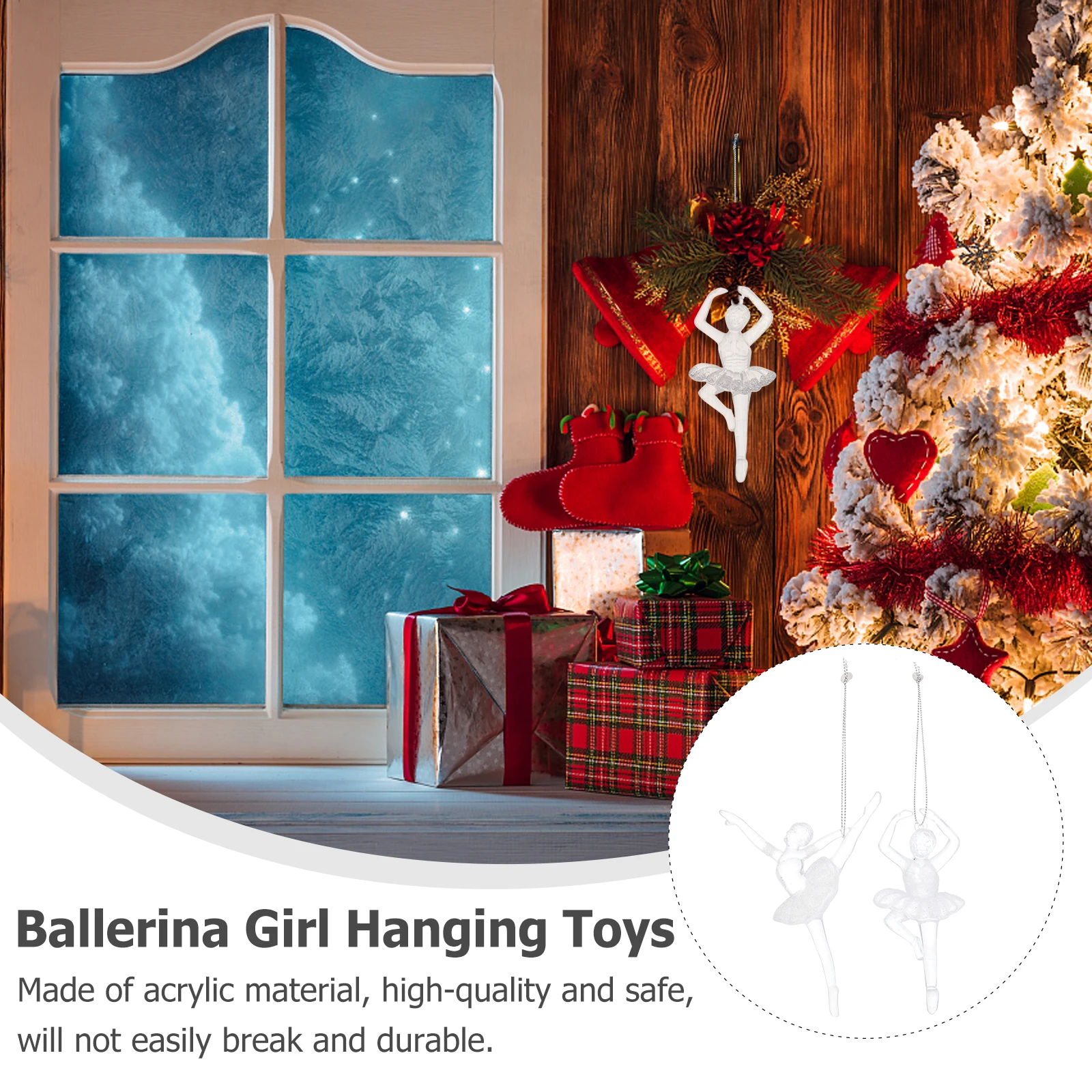 

2 Pcs Ornament Ballet Girl Pendant Charms Plastic Ornaments for Crafts White Diy Photo Dancer Necklace