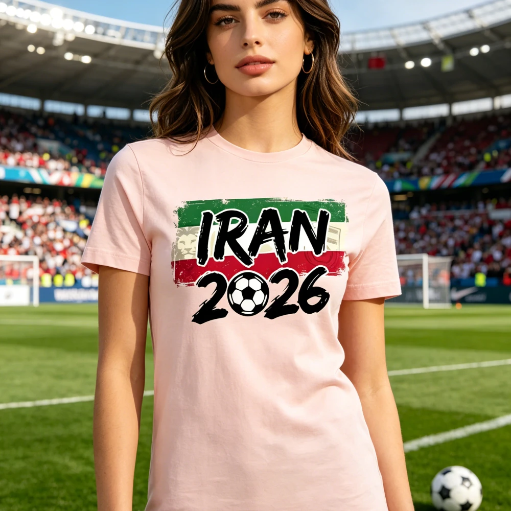 Iran Flag Soccer Printed T-Shirt 2026 Adult Unisex Football Fan Tee Soccer Part Supplies Clothing Men Women Fashion Summer Tops