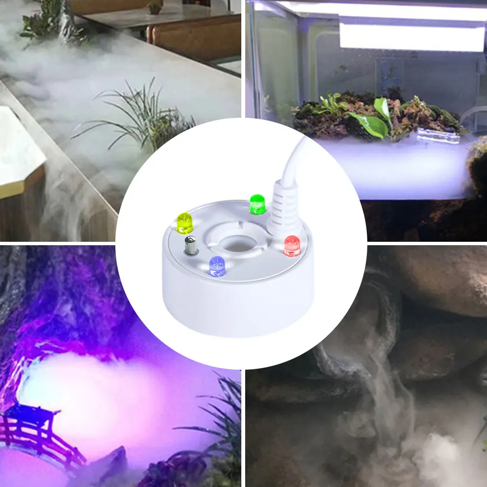 

USB Fogger With 4 LED Colorful Lights Water Fountain Pond Fog Machine Atomizer Air Humidifier for Halloween Party Decorations