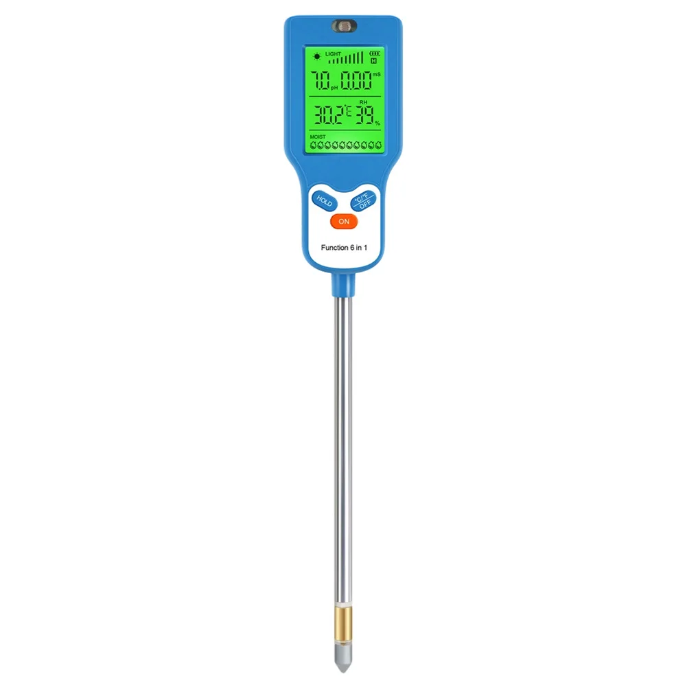 

Анализатор садовой почвы, инструмент для почвы «шесть в одном», синий, удобный для пользователя тестер почвы, комплексный тестер здоровья почвы