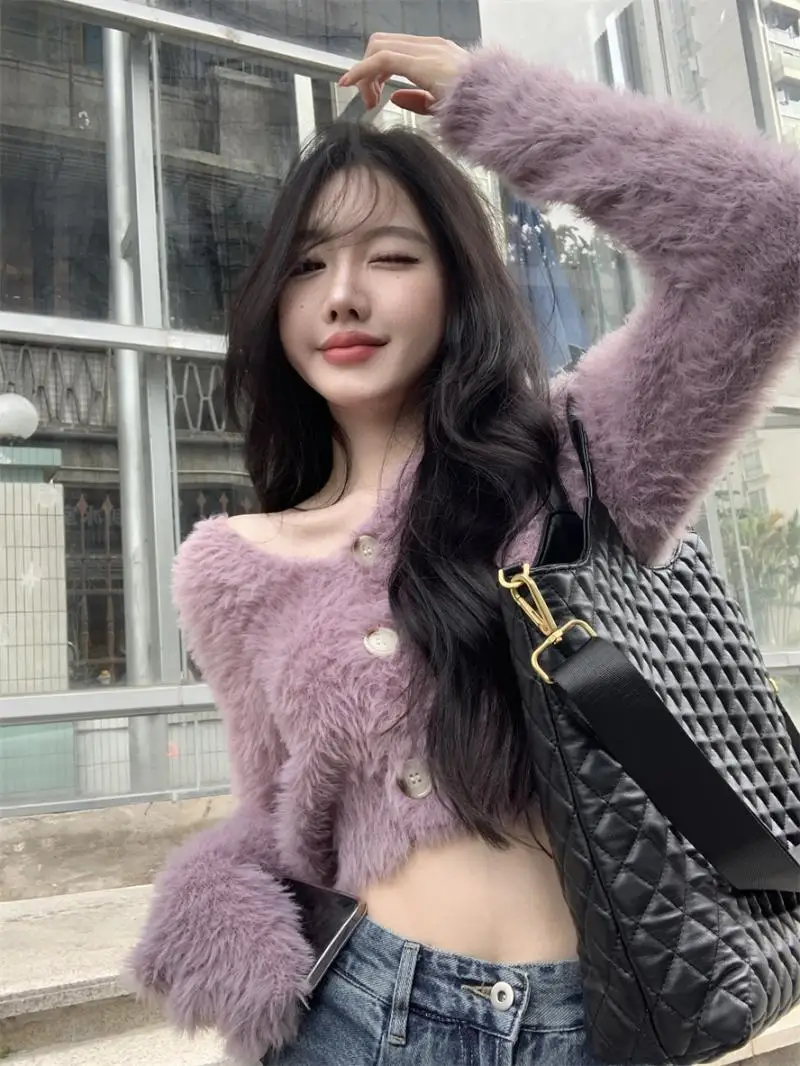 البلوزات لاعبا البلوفرات امرأة بوس سترة في سماكة الكورية نمط الشارع الحضرية Y2K Harajuku ثقافة الموضة العصرية الشرير BF