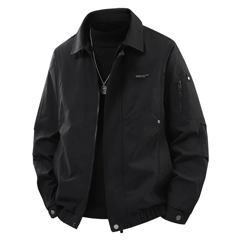 

Cargo Jacket New Men Trend Cotton Coats Autumn Moto Camping Street Casual Business Work Jacket Zipper Pocket Windproof Coat