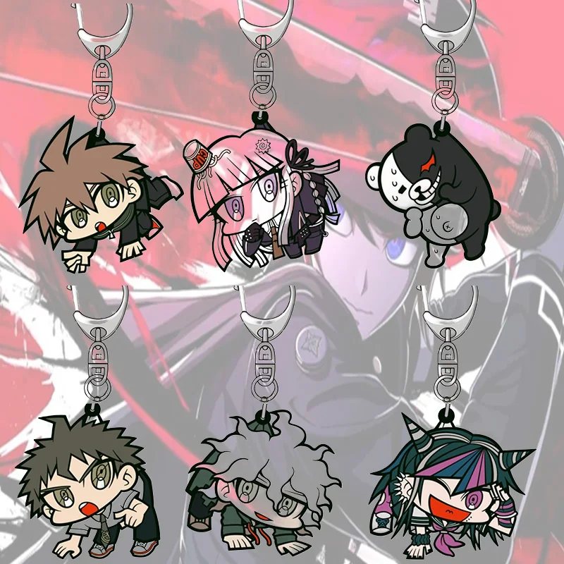 Danganronpa ANIME 6CM Acrylic Pendant Keychains Accessories Car Key Chain Key Ring Phone Bag Hanging Jewelry Gifts