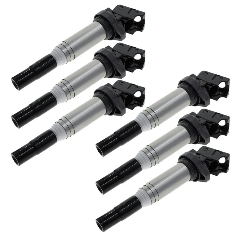 6PCS 12138616153 12137594596 Ignition Coils For BMW E60 E61 F10 F18 F11 E39 F07 520I 523I 525I Ignition System