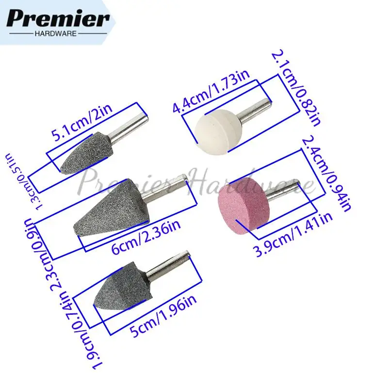 5 Stücke Dental Montiert Steine Schleifmaschinen Kies Bohrer Grün Rosa ​ Weißer Stein zum Konturieren und Formen von Porzellan-Metallschaft