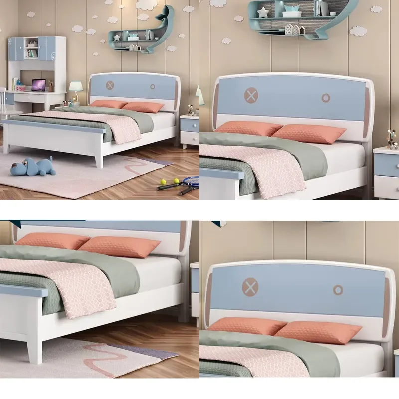 Simple Teenage Children's Bed American Style All Solid Wood 1.2cm Bedroom Single Princess Bed