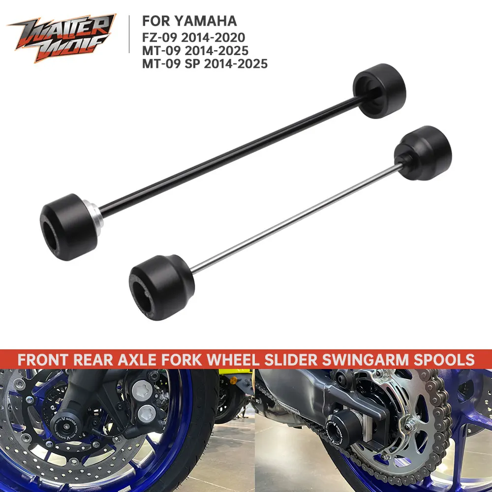 

Motorcycle Front Rear Axle Wheel Sliders For YAMAHA MT-09 MT09 FZ-09 FZ09 MT 09 SP 2014-2025 Swingarm Spools Stand Bobbin Slider