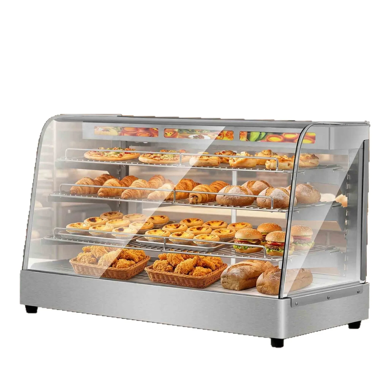 CX Commercial Desktop Tempered Glass Cabinet Thermostatic Display Cabinet for Deli Burger Breakfast Shop