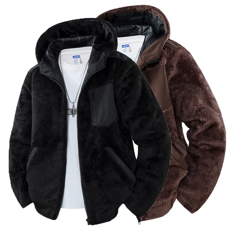 

Новая осенне-зимняя флисовая повседневная куртка с капюшоном, однотонная и флисовая куртка-кардиган с капюшоном.