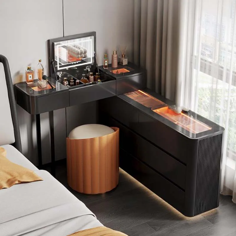 

Удобный эстетический туалетный столик для макияжа, шкаф для хранения, табурет с ящиком, платье, скандинавский современный Tocador Maquillaje, мебель для салона