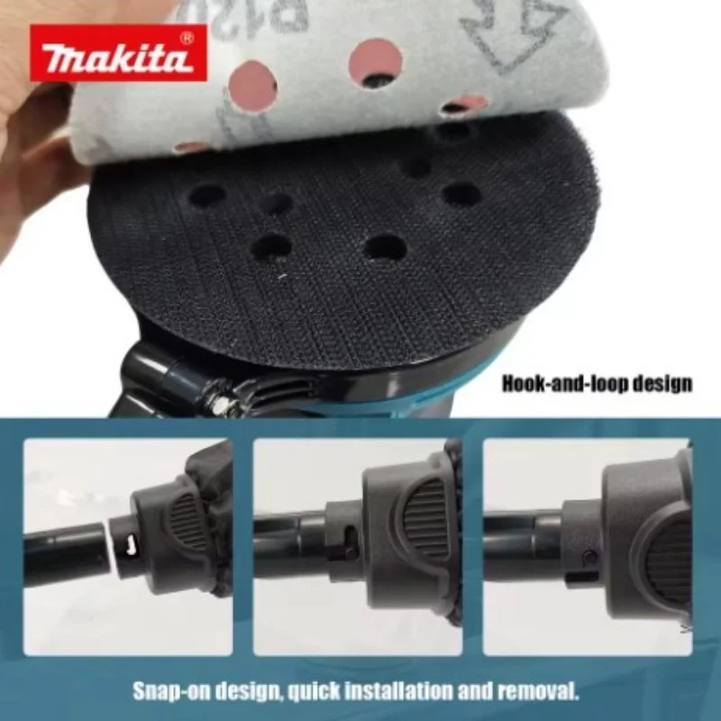 Makita DBO180Z 18V Brushless Cordless Orbital Sander 125mm with Dust Bag for Clear Coat Varnish Surface Preparation in Tools