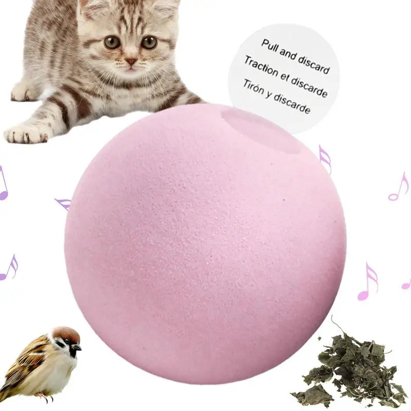 Interactive Cat Toy Ball Chirping Cat Toy With Animal Sounds Cat Toy Interactive Ball With Bird Frog And Cricket Sounds For Cat