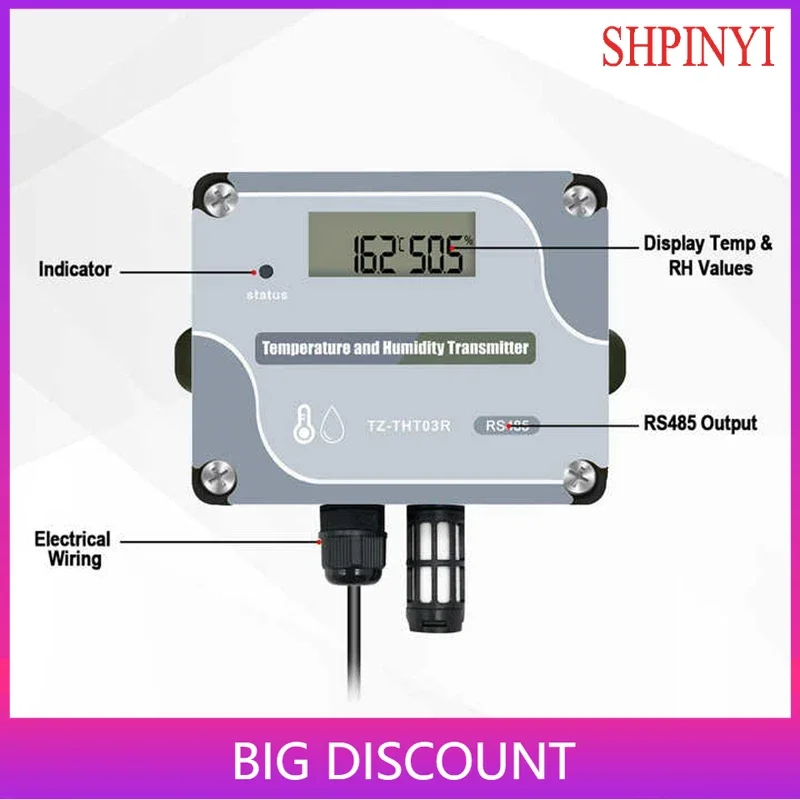 

Настенный датчик температуры и влажности RS485 высшего качества THT03R, светодиодный датчик температуры и влажности для теплицы
