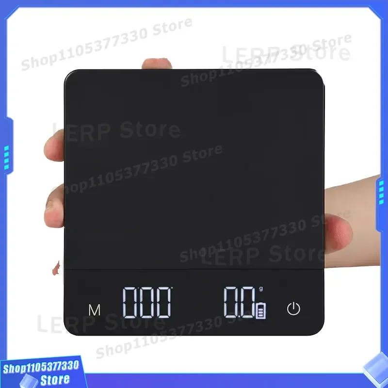 Digital Coffee Scale 0.1g Precision with Timer Black Kitchen Weighing Tool 3kg 5kg Capacity Smart Brewing Accessories for