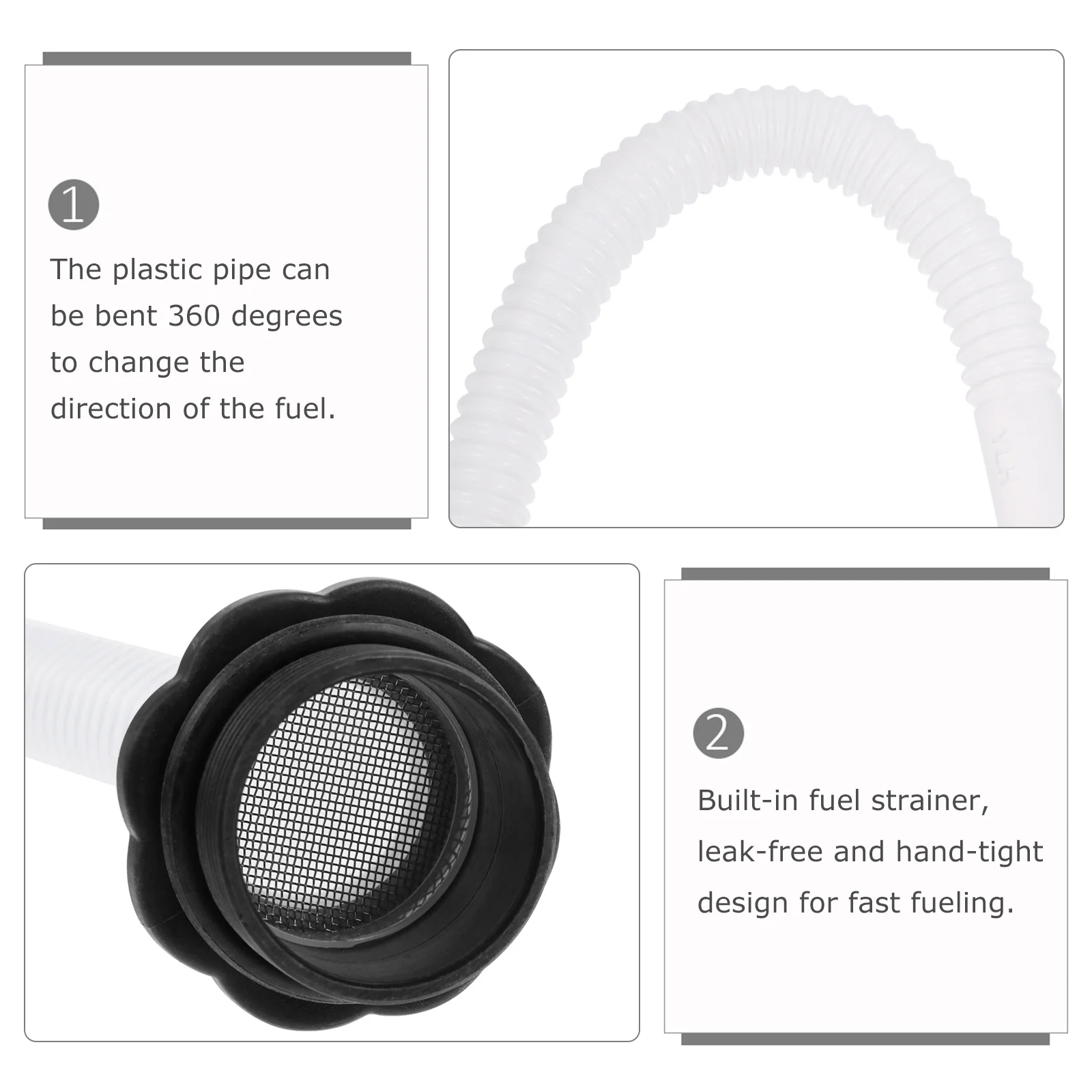 

Fuel Can Spout Bendable Flexible Plastic Nozzle Leak-Free 360 Degree Rotatable Fuel Nozzle Flexible Spout